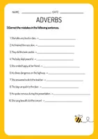 Vorschau - Arbeitsblätter - Adverbs- Exercise Worksheet - Seite 1