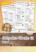 Vorschau - Arbeitsblätter - Satz der Woche 12_Klasse 8-10: Lehrer - Deckblatt