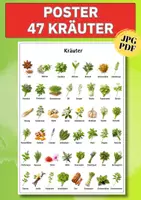 Vorschau - Poster - Lernposter Kräuter – 47 realistische Pflanzen für Unterricht, Freiarbeit & Wortschatztraining - Deckblatt