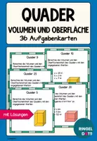 Vorschau - Stationenlernen - 36 Aufgabenkarten Volumen und Oberfläche Quader - Deckblatt