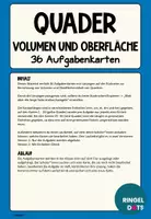 Vorschau - Stationenlernen - 36 Aufgabenkarten Volumen und Oberfläche Quader - Seite 1