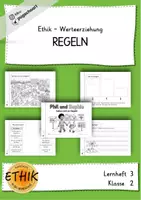 Vorschau - Arbeitsblätter - Ethik - REGELN Klasse 2 - LH3 Werterziehung - Deckblatt