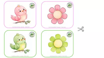Aperçu - Jeux - FICHES COULEURS OISEAUX FLEURS - LES PAIRES PDF - Page 2