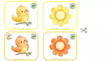 Aperçu - Jeux - FICHES COULEURS OISEAUX FLEURS - LES PAIRES PDF - Page 3