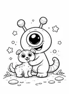 Vorschau - Mal- und Bastelvorlagen - Ausmalbilder Weltraum Grundschule – Aliens (Klasse 1–2) | Malvorlagen - Seite 2