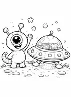 Vorschau - Mal- und Bastelvorlagen - Ausmalbilder Weltraum Grundschule – Aliens (Klasse 1–2) | Malvorlagen - Seite 3