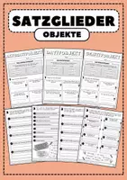 Vorschau - Arbeitsblätter - SATZGLIEDER Akkusativobjekt, Dativobjekt, Genitivobjekt - Arbeitsblätter - Deckblatt