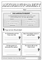Vorschau - Arbeitsblätter - SATZGLIEDER Akkusativobjekt, Dativobjekt, Genitivobjekt - Arbeitsblätter - Seite 1