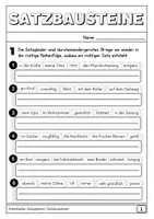 Vorschau - Arbeitsblätter - SATZGLIEDER Übungen und Wiederholungen, Arbeitsblätter - Seite 1