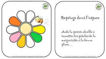 Aperçu - Feuilles d'exercices - REPERAGE DANS L'ESPACE - MARGUERITE - COULEURS - Page de couverture