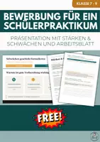Vorschau - Arbeitsblätter - Bewerbung für ein Schülerpraktikum - Präsentation & Arbeitsblatt - Deckblatt