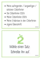 Vorschau - Arbeitsblätter - Schreibstraße Osterferien - erzählen über die Osterferien - Seite 1
