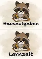 Vorschau - Bildkarten - Tagestransparenzkarten Grundschule – Waschbär Klassentier - Seite 3