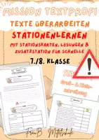 Vorschau - Stationenlernen - Texte überarbeiten | Stationenlernen | 6 Stationen inkl. Zusatzstation | Rechtschreibung, Kommas, Satzbau & Inhalt | Deutsch | Klasse 7 und 8 - Deckblatt