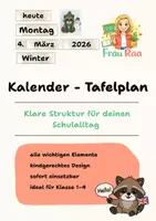 Vorschau - Mal- und Bastelvorlagen - Materialpaket Waschbärklasse - Klassenmanagement Set (Regeln, Dienste, Tagestransparenz & mehr) - Seite 1