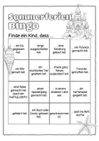 Vorschau - Arbeitsblätter - Sommerferien Bingo - Kennenlernspiel & Ferienrückblick - Seite 1