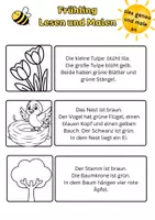 Vorschau - Arbeitsblätter - Frühling Lesen und Malen, Vertretungsstunde - Deckblatt