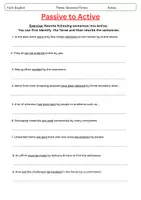 Vorschau - Arbeitsblätter - Passive Sentences to Active _ E-Commerce _ eigen + Lsg - Deckblatt