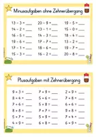 Vorschau - Fördermaterial/Inklusion - Sommerliche Freiarbeitskartei Mathe Klasse 1 - Wiederholung - Seite 3