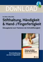 Vorschau - Arbeitsblätter - Stifthaltung, Händigkeit und Hand-Fingerfertigkeit trainieren - Übungskartei - Deckblatt
