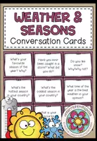 Vorschau - Stationenlernen - Weather and Seasons - Conversation Cards - Deckblatt