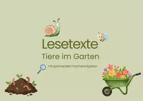 Vorschau - Arbeitsblätter - Lesekartei: Tiere im Garten mit Forscheraufgaben - Seite 1
