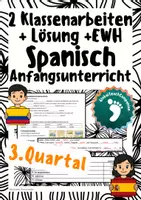 Vorschau - Arbeitsblätter - 2 Klassenarbeiten Spanisch – 1. Lernjahr (3. Quartal) inkl. Lösungen & Erwartungshorizont - Deckblatt