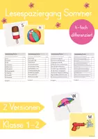Vorschau - Arbeitsblätter - Lesespaziergang Sommer Klasse 1-2 - Deckblatt
