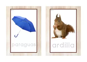 Vista previa - Tarjetas / Manipulativos - Vocabulario letra minúscula imprenta punteada (otoño) - página 2