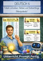 Vorschau - Fördermaterial/Inklusion - Fabeln schreiben: Verben und Satzanfänge (Merkplakate) - Deckblatt