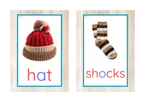 Vista previa - Tarjetas / Manipulativos - INGLÉS - Vocabulario letra minúscula imprenta (invierno) - página 1