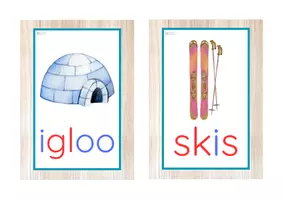 Vista previa - Tarjetas / Manipulativos - INGLÉS - Vocabulario letra minúscula imprenta (invierno) - página 2