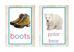 Vista previa - Tarjetas / Manipulativos - INGLÉS - Vocabulario letra minúscula imprenta (invierno) - página 3
