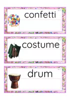 Vista previa - Tarjetas / Manipulativos - INGLÉS - Lecto-escritura minúscula imprenta (carnaval) - página 1