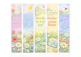 Vorschau - Mal- und Bastelvorlagen - Lesezeichen Pfingstferien - Feriengrüße - Wünsche für die Ferien - Seite 2