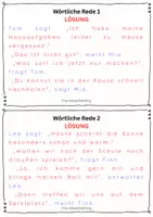 Vorschau - Aufgabenkarten - wörtliche Rede - Fraiarbeitskartei - Seite 2