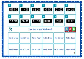 Voorbeeld - spelkaarten mini loco uur en half uur (digitaal + analoog) - Pagina 1