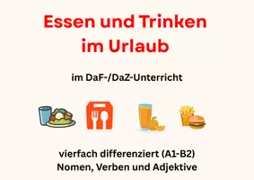 Vorschau - Spiele - Bildkarten: Essen und Trinken im Urlaub DaF/DaZ Deutsch - Seite 1