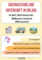Vorschau - Spiele - Bildkarten: Unterkunft und Übernachten im Urlaub DaF/DaZ Deutsch - Deckblatt