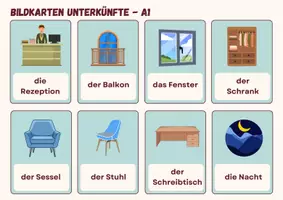 Vorschau - Spiele - Bildkarten: Unterkunft und Übernachten im Urlaub DaF/DaZ Deutsch - Seite 3