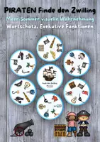 Vorschau - Stationenlernen - 🏴☠️ Piraten Finde den Zwilling Kartenspiel Picture match Meer - Deckblatt