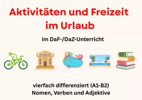 Vorschau - Spiele - Bildkarten: Aktivitäten und Freizeit im Urlaub DaF/DaZ Deutsch - Seite 1