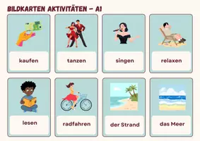 Vorschau - Spiele - Bildkarten: Aktivitäten und Freizeit im Urlaub DaF/DaZ Deutsch - Seite 3