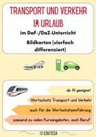 Vorschau - Spiele - Bildkarten: Transportmittel und Verkehr im Urlaub DaF/DaZ Deutsch - Deckblatt