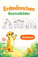 Vorschau - Mal- und Bastelvorlagen - Erdmännchen Ausmalbilder (50 Malvorlagen) inkl. Stundenentwurf (PDF) - Deckblatt