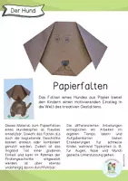 Vorschau - Arbeitsblätter - Papierfalten / Hund / Kunst / Sommer / Frühling / Haustier / Falten mit Papier / KITA - Seite 1