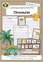 Vorschau - Arbeitsblätter - Lesespurgeschichte: Dinosaurier (Sachtext Grundschule Lesen Klasse 3 und 4) - Deckblatt