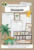Vorschau - Arbeitsblätter - Lesespurgeschichte: Dinosaurier (Sachtext Grundschule Lesen Klasse 3 und 4) - Seite 1