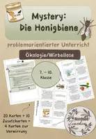 Vorschau - Arbeitsblätter - Mystery: Die Honigbiene & Honig // Wirbellose + Ökologie + Biene - Deckblatt