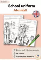 Vorschau - Arbeitsblätter - At school school uniform - Arbeitsblatt - Deckblatt